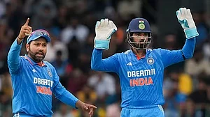 Photo: PTI : Rohit Sharma and KL Rahul.